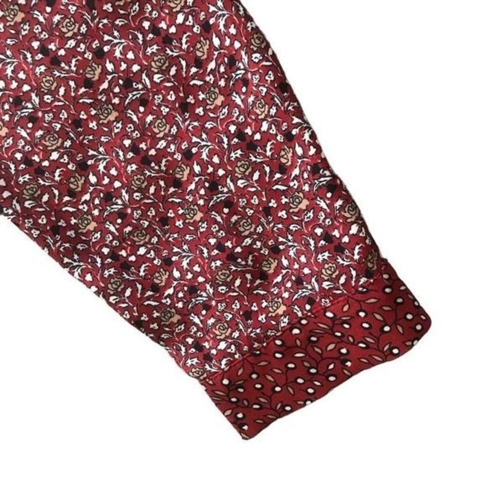 Zara Basic Top Red Multicolored Long Sleeves Slip… - image 4